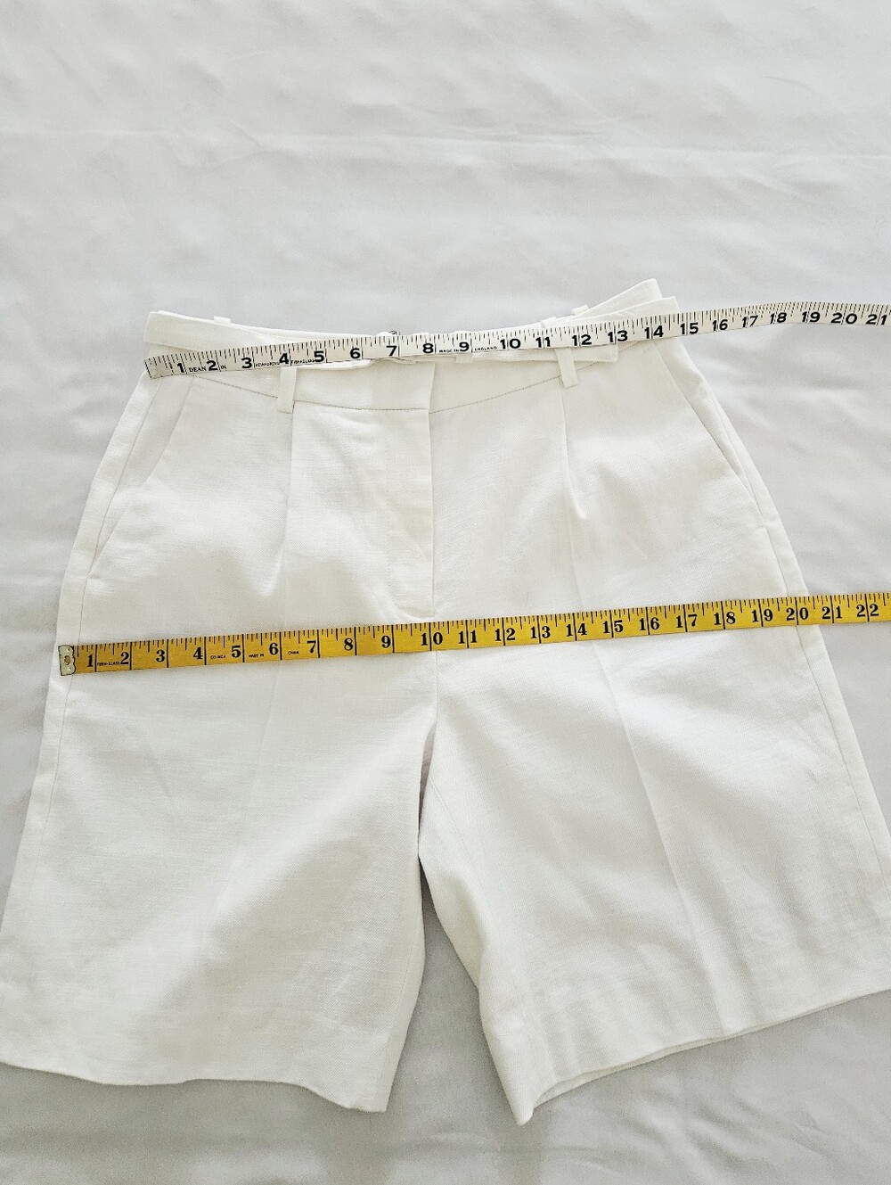 J. Crew Pleated 9" Trouser Shorts White Linen Blend Belted 4 NWT - Picture 9 of 12
